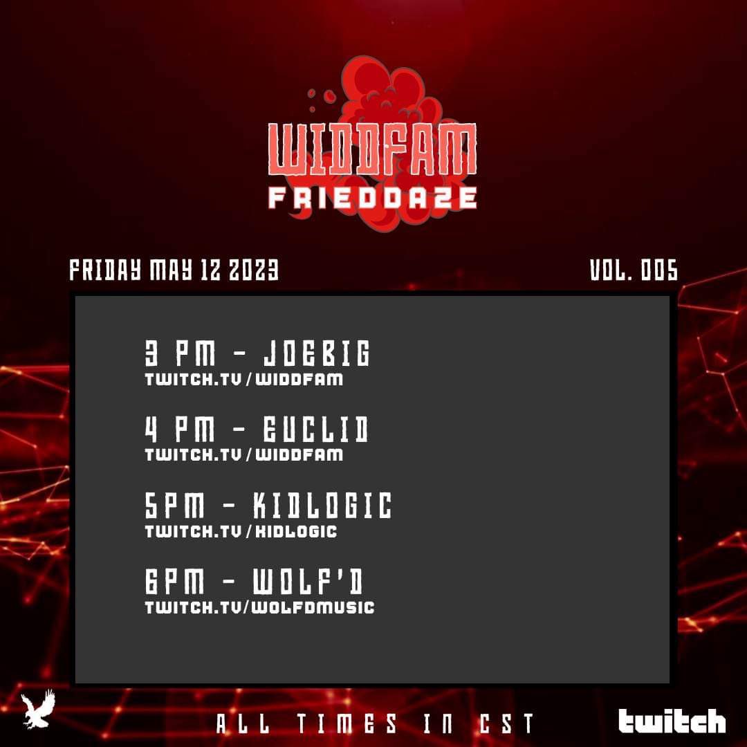 We doing <a href="/WiddFam/">TheWiddFam</a> stream things tonight! I play at 6pm CT, come hang out 😁

Oh and thank you to <a href="/LitaLotusBeats/">LotaLeetus (Banned Baddie)</a> for helping to organize 🥀