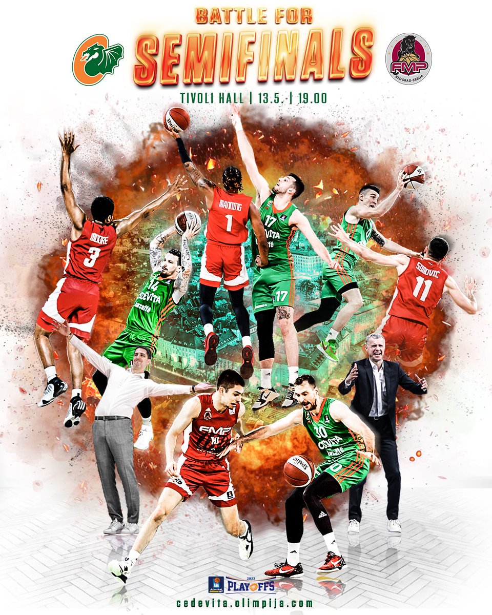 The stage is set for the decisive battle for @ABA_League Semifinals.

Artwork for @KKCedOL.

#ZmajevoSrce | #ABAPlayoffs