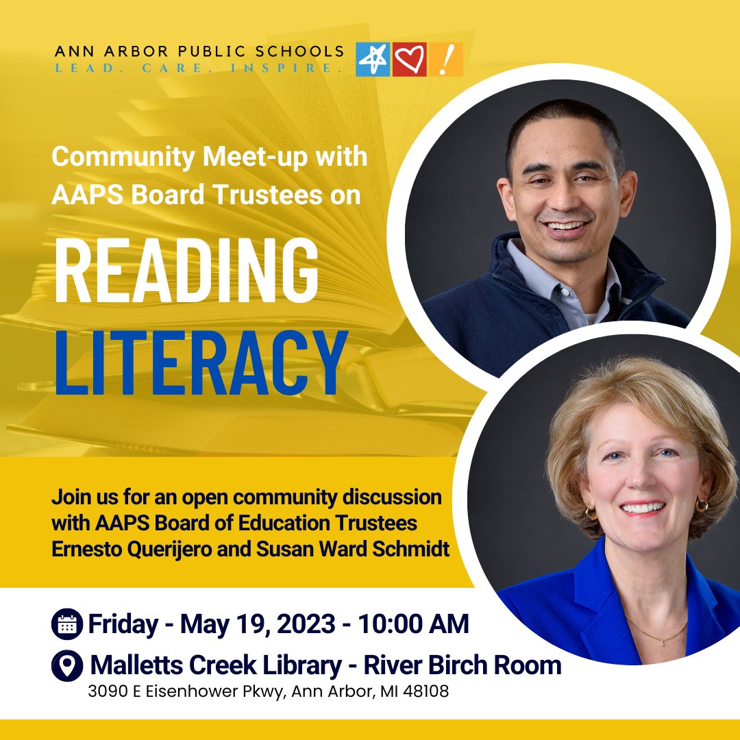 A2schools's tweet photo. Mark the date, and come join us! @vote4ernestoq @A2SchoolsSuper @aadl https://t.co/PxGssWwD1X