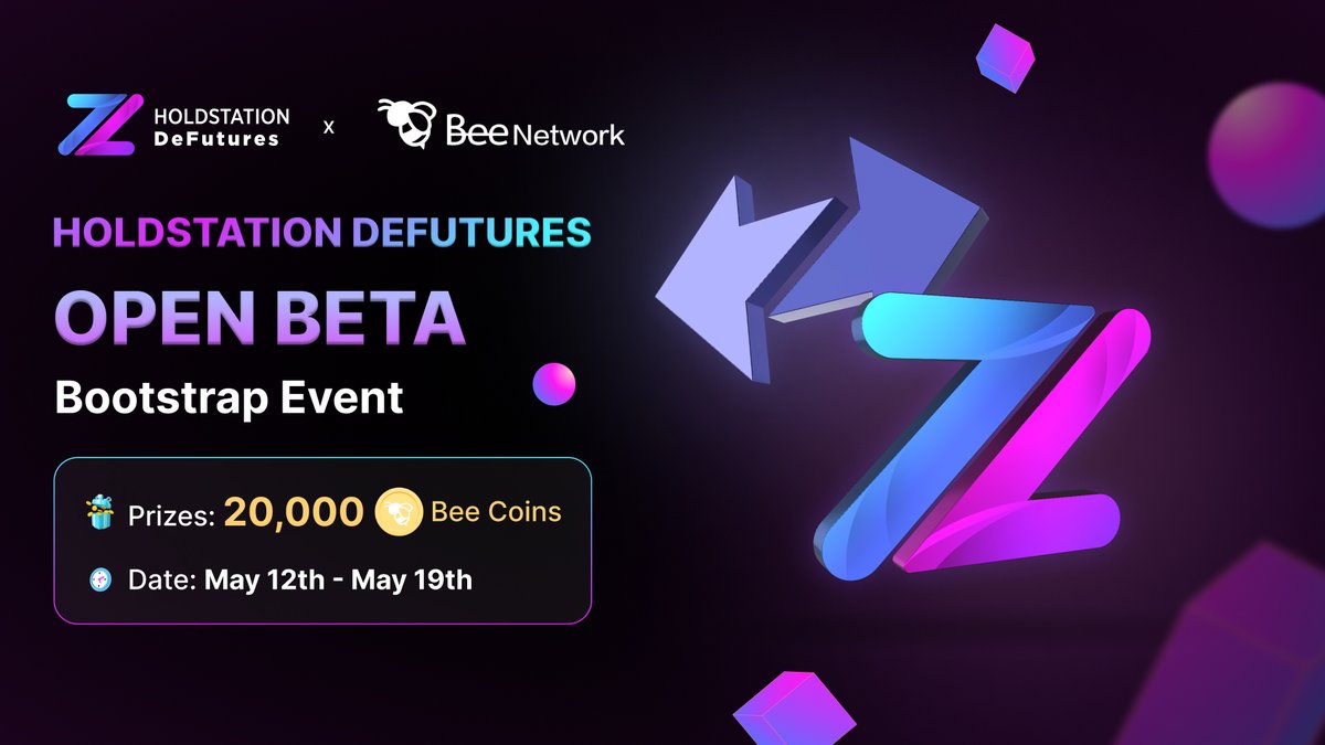 💜 <a href="/HoldstationW/">Holdstation - The DeFAI Smart Wallet</a> x <a href="/Beenetworkintl/">Bee Network Official</a> #HoldstationDeFutures Open Beta - Bootstrap Event

🕐Duration: May 12th - May 19th
🎁Reward: $20,000 $BEE Coins
Complete simple task: j.bee.com/d.html?EventId…

🌐holdstation.exchange
#zkSync #PerpDEX #Holdstation