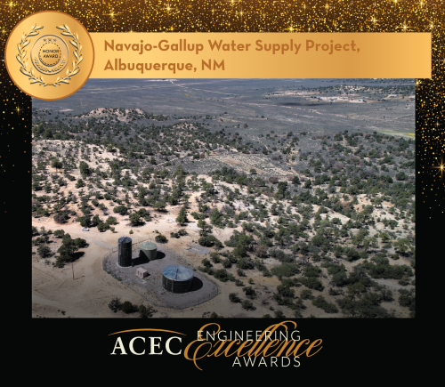 ACEC_National's tweet photo. The Navajo-Gallup Water Supply Project by @SouderMiller is an ACEC 2023 Engineering Excellence Award winner. The new transmission system supplies clean, reliable, potable tap water to more than 10,000 Navajo Nation members across 8 communities &amp; 4 counties in rural New Mexico. https://t.co/cAje4wxb2D