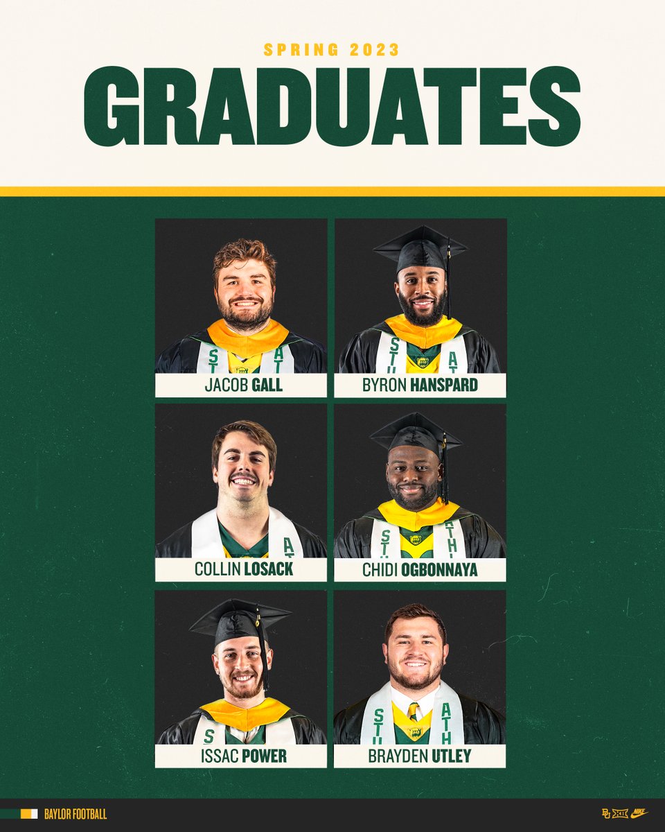BUFootball's tweet image. Congratulations to our @Baylor Grads! 🎓

#SicEm | #PersonOverPlayer