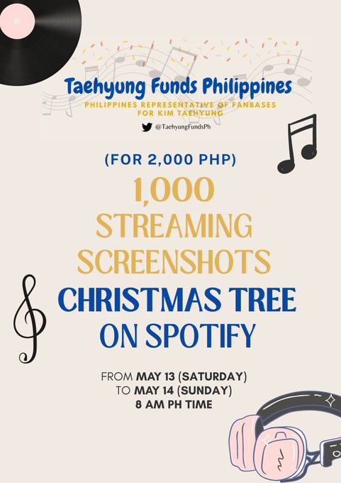 CHRISTMAS TREE ROAD TO 300M

Our generous sponsor, <a href="/YvonneDeDios/">Yꪜonne De Dios≮</a> will donate php2000 as part of "BAYANIHAN FOR KTH1" if we can unlock the challenge within 24hrs:

📍1000 streaming screenshots on reply 

Drop NOW a screenshot of you listening to Christmas Tree on Spotify below: