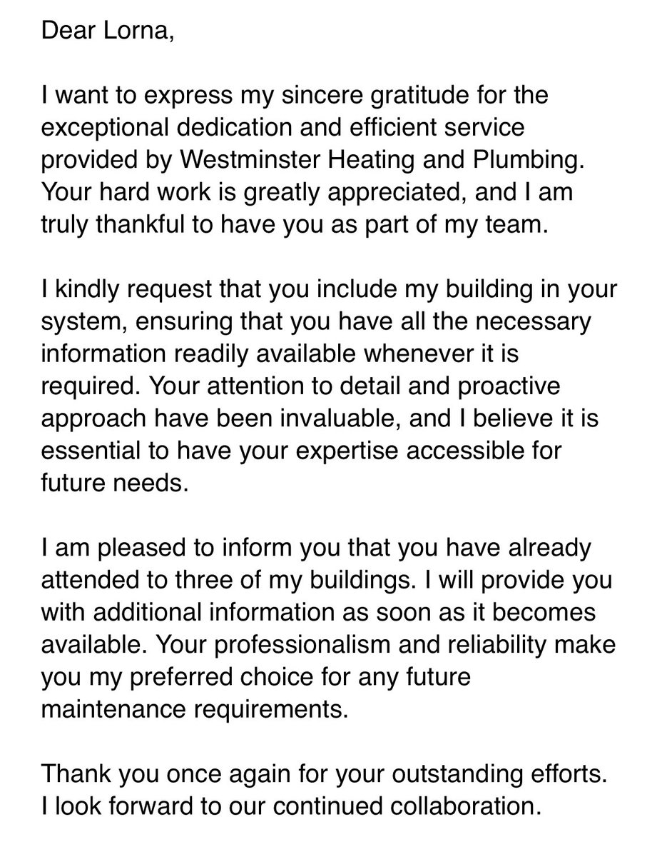 westminster_HP's tweet photo. It’s been so lovely on a Friday afternoon to receive such lovely feedback from one of our clients. Well done to the team 👏👏 https://t.co/pkkKRPgAmr