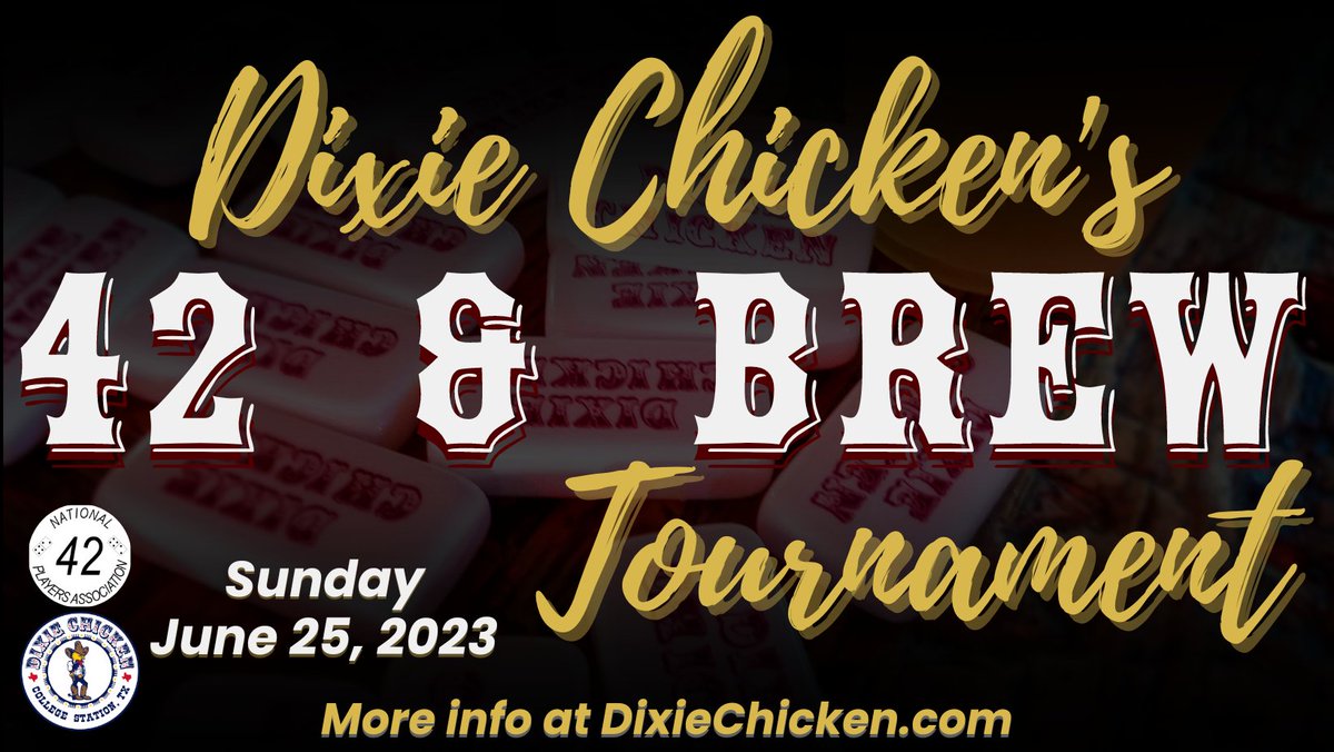 thedixiechicken's tweet photo. Our annual #42AndBrew Tournament w/@N42PA is coming up in just over a month! Get all the information and get signed up TODAY! Spots are limited and going fast! If you want a chance at cash prizes and to be called #DixieChickenChampion! https://t.co/BSEQNnDlb6 https://t.co/Jdm72GEvCw