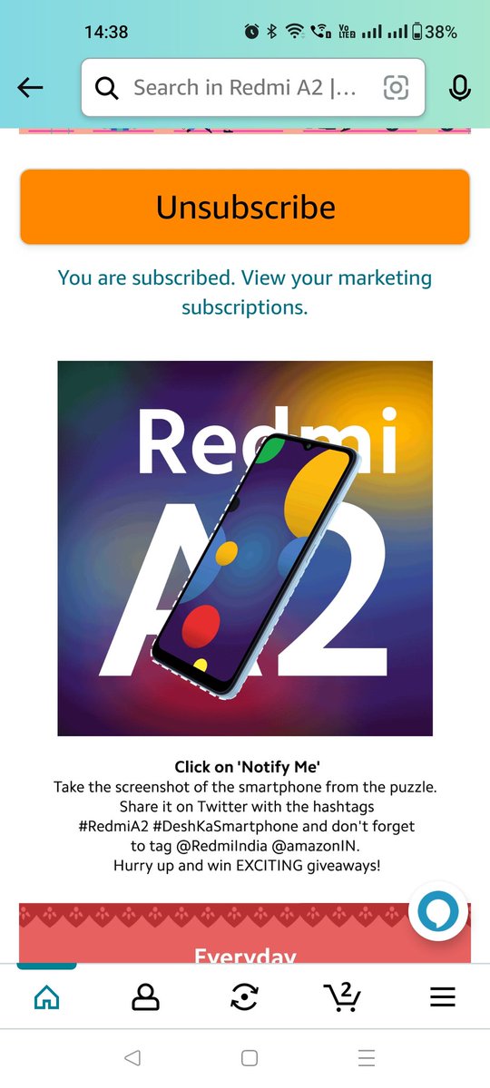 DevjyotiShaw's tweet photo. Here's my perfect screenshot #RedmiA2 #DeshKaSmartphone 
@RedmiIndia @amazonIN https://t.co/YqedBTuX2w