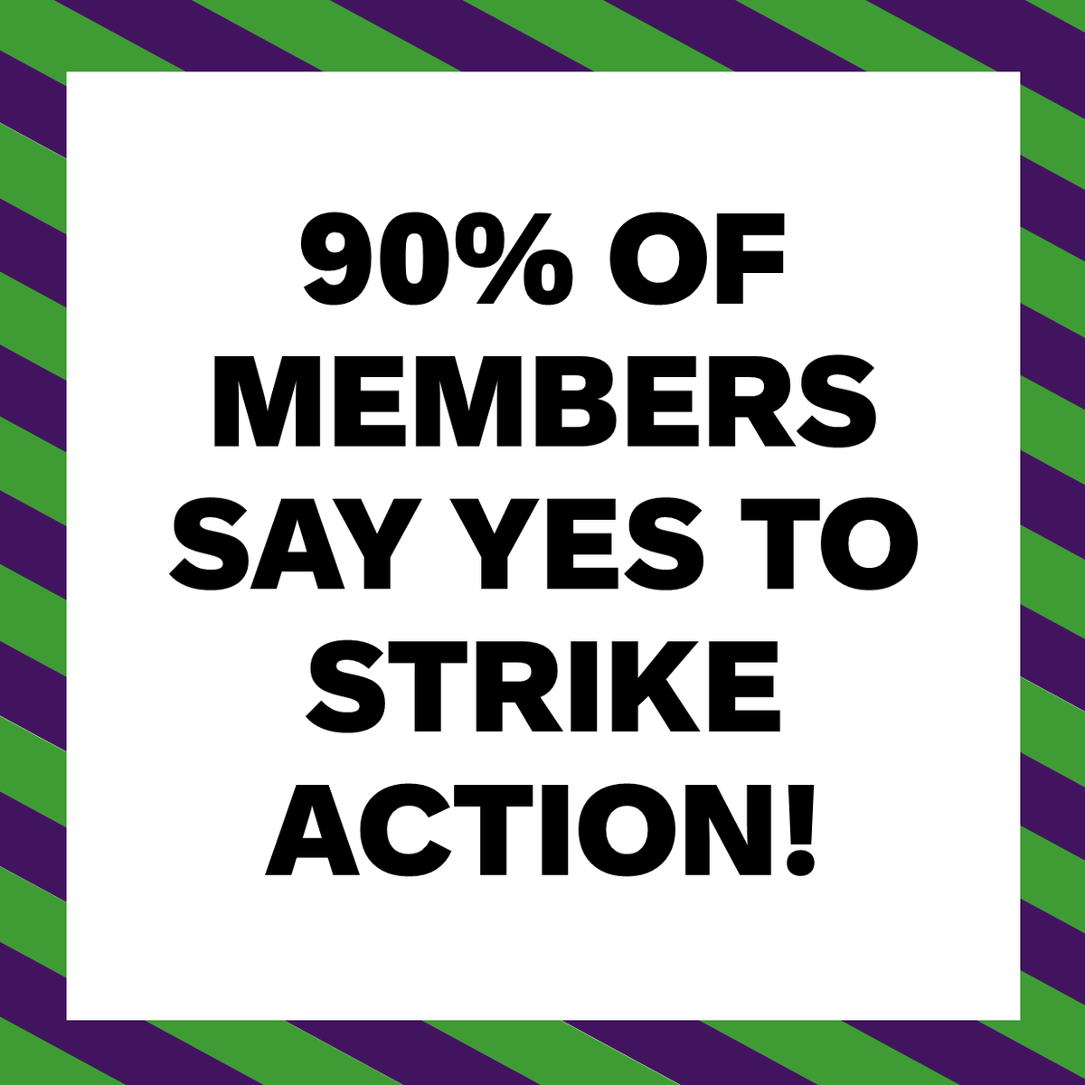 🤯WE DID IT!

We have surpassed the 50% turnout threshold and 90% of members who voted in our ballot have backed another wave of strike action

Thank you to all of our amazing members and activists who made this possible 👏