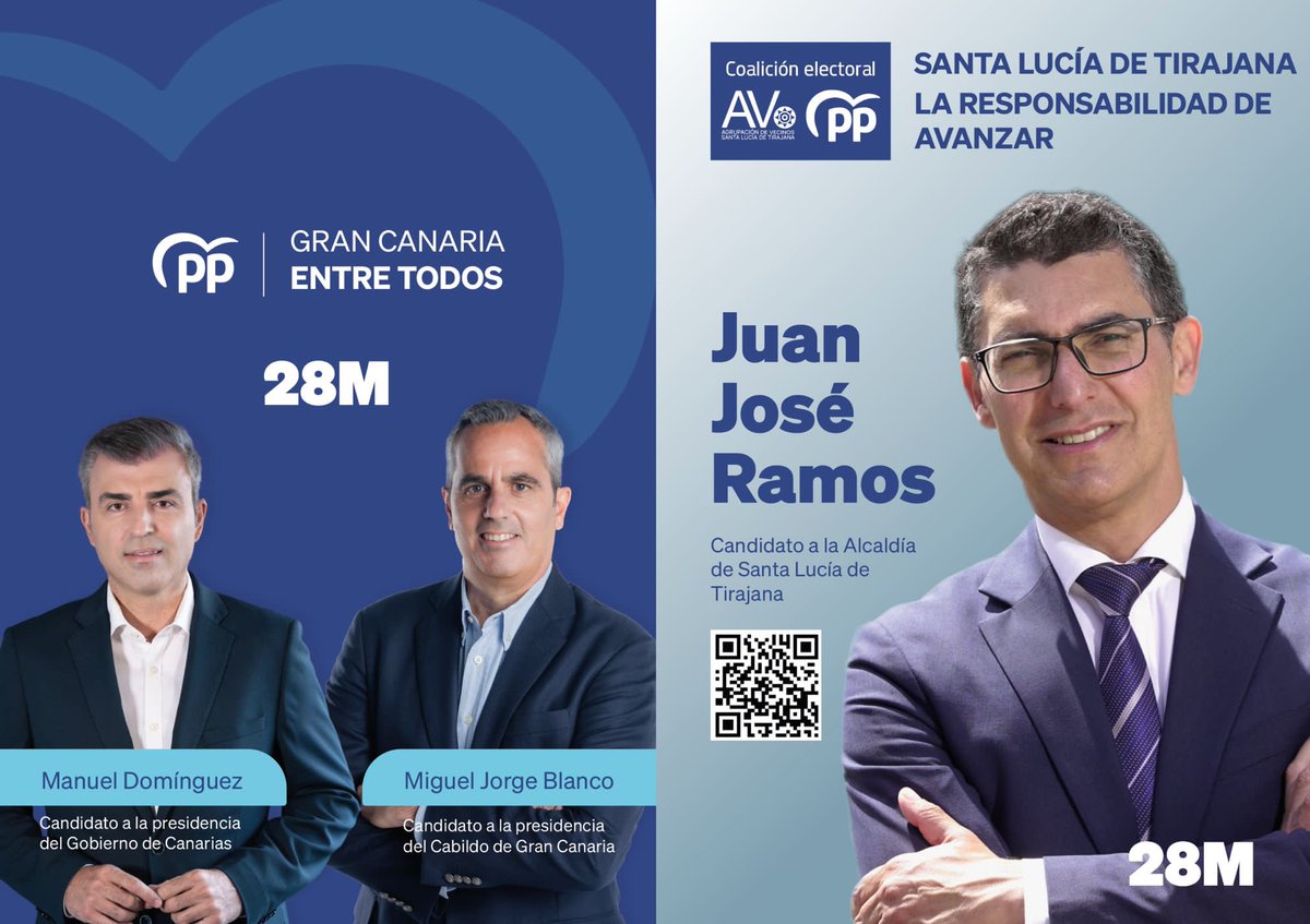 AVSantaLucia's tweet photo. EL GRAN MUNICIPIO QUE HABLARÁ DE TI 

#LaResponsabilidadDeAvanzar
#AVSLT
#PartidoPopular
#Elecciones2023
#28deMayo https://t.co/JKLMm7Sw3E
