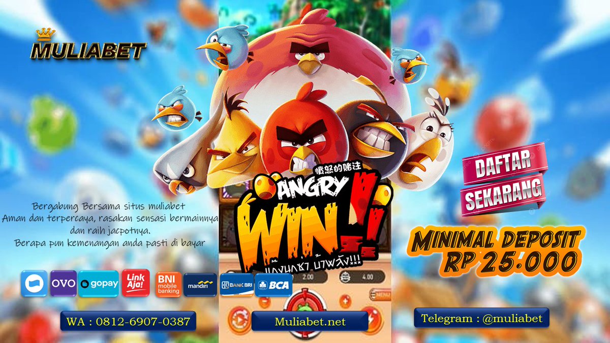 muliabet550's tweet photo. Slot game angry win bersama situs muliabet agen taruhan online terpercaya minimal deposit hanya Rp 25.000 saja kak 
segera gabung bersama kami sekarang juga 
#slotgameonline #judi168 #judi303 #daftarslotonline https://t.co/zFA5jdF2kW