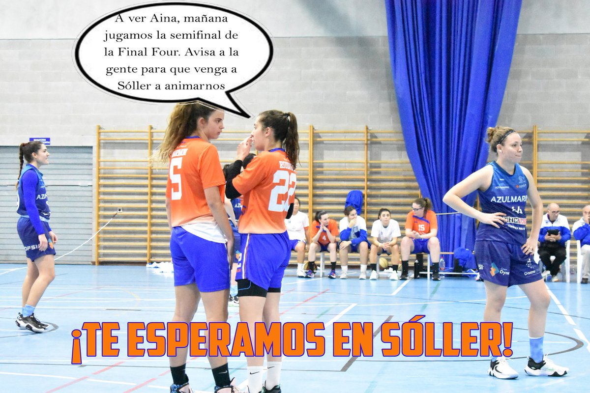 basquetcalvia's tweet photo. A ver... Si lo dicen @laiariuda y @AinaMarimon_5 habrá que ir, no?

🏟️ ¡Mañana todos a Sóller para animar al Aleris Calvià!

🆚 @CTEIBbasquet
⏰ 19:00
📍 Son Angelats
⚔️ Semifinales

#respirabàsquet #JugamJunts https://t.co/MMLECmMqe1