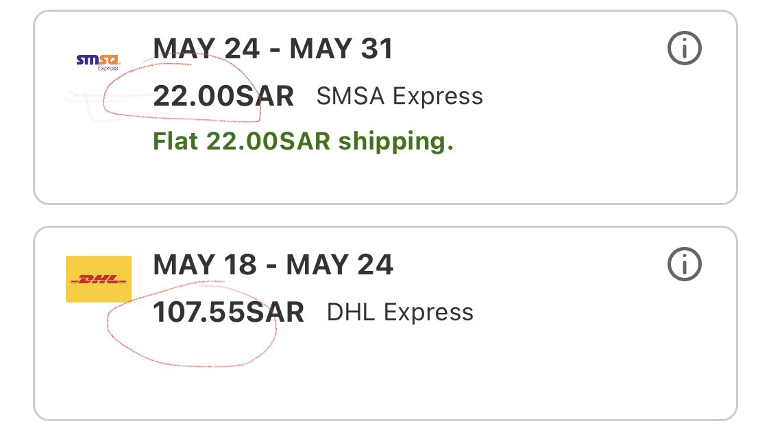 ScarLet_Ca24's tweet photo. @DHLexpress اسعار سيئة على خدمة عملاء أسوأ على تواريخ توصيل وهمية ❌ #دي_اتش_ال #dhl @dhl https://t.co/VJUZkaK7Kh