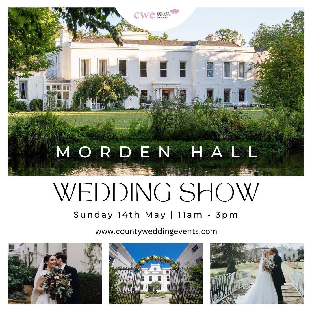 Join us &amp; <a href="/CountyWedEvent/">CountyWeddingEvents</a> for our Wedding Show this Sunday. 
Chat to the team &amp; local suppliers about your perfect wedding with us!  
📅14th May 11am-3pm 
Free admission &amp; parking + goody bags for all engaged couples   
Register: countyweddingevents.com/morden-hall-sp…