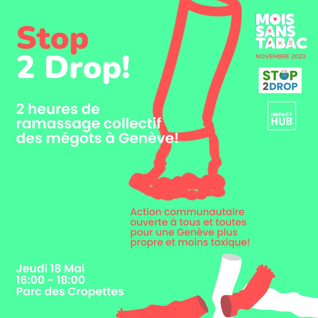 impacthubgeneva's tweet photo. Rejoignez-nous ce jeudi 18 mai, de 16h à 18h à Genève, pour une initiative nationale de collecte de mégots et de lutte contre la pollution ! Ensemble, faisons la différence. #MoisSansTabac #Stop2drop #StopLittering Plus d'informations 👉 https://t.co/xxuYsmbWdm https://t.co/yqD8V2vy6B