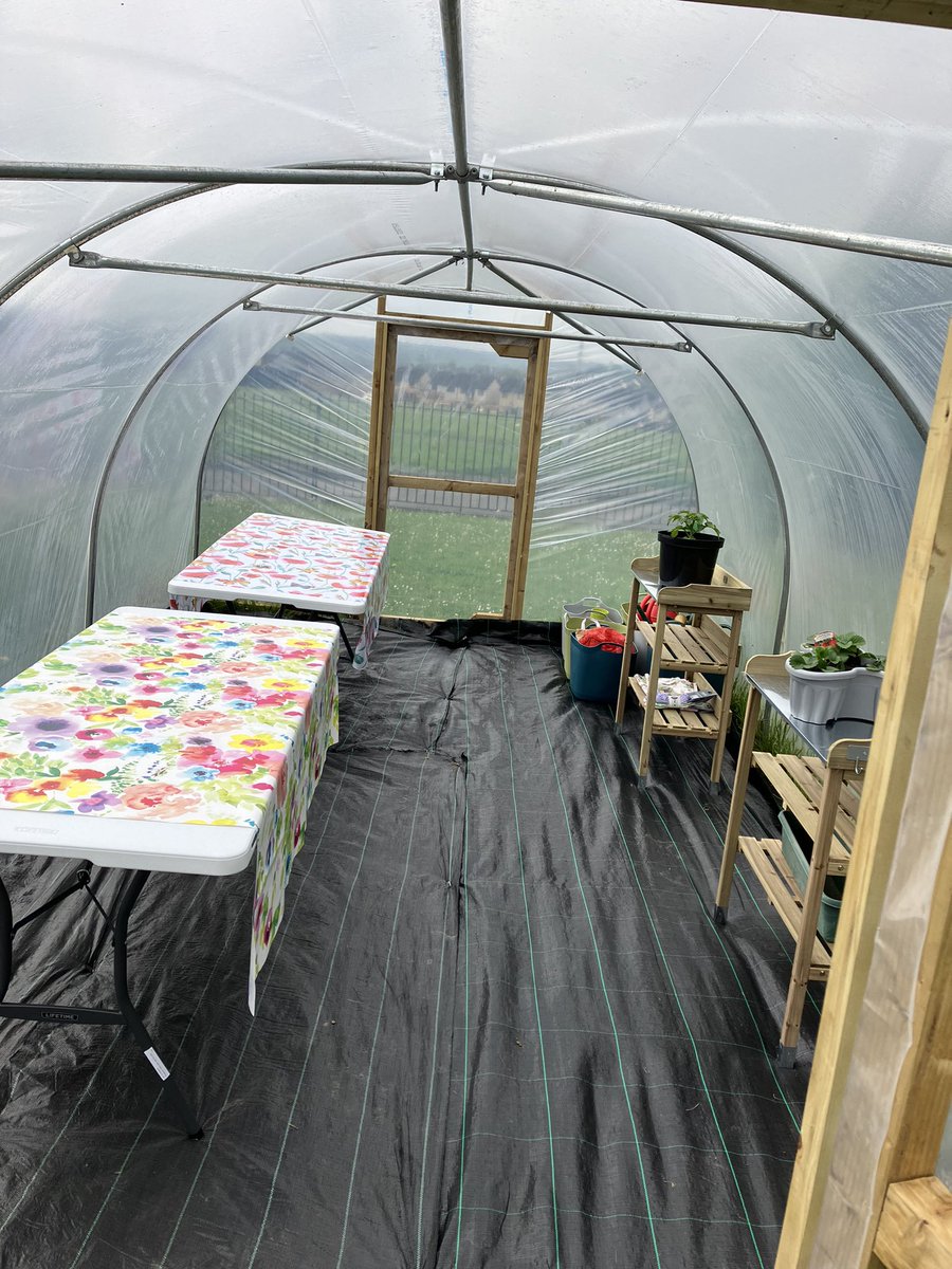 Wonderful to see our polytunnel and raised beds taking shape in our community garden.  We received £5500 funding towards developing biodiversity and this garden area.  Lots more still to happen. #ecoschools #outdoorlearning