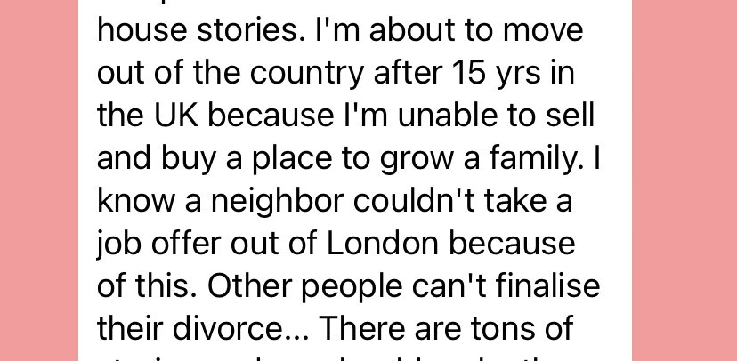 A hard hitting reminder from my neighbour of how lives are being held back by this crisis. So sad for those effected like this. There must be thousands of such stories. 😢

@placesforpeople  @MetTVH  @luhc
#HousingCrisis #leaseholders #BuildingSafetyCrisis #NotJustCladding