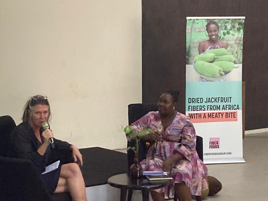 NLinUganda's tweet photo. Proud that the NL🇳🇱 embassy is involved in the success story of Fiber Foods! 

Dried #jackfruit has a bright future as a meat replacement, surely now that a big contract has been signed with a major producer of snacks in the Netherlands. https://t.co/fgcgOvgUaP