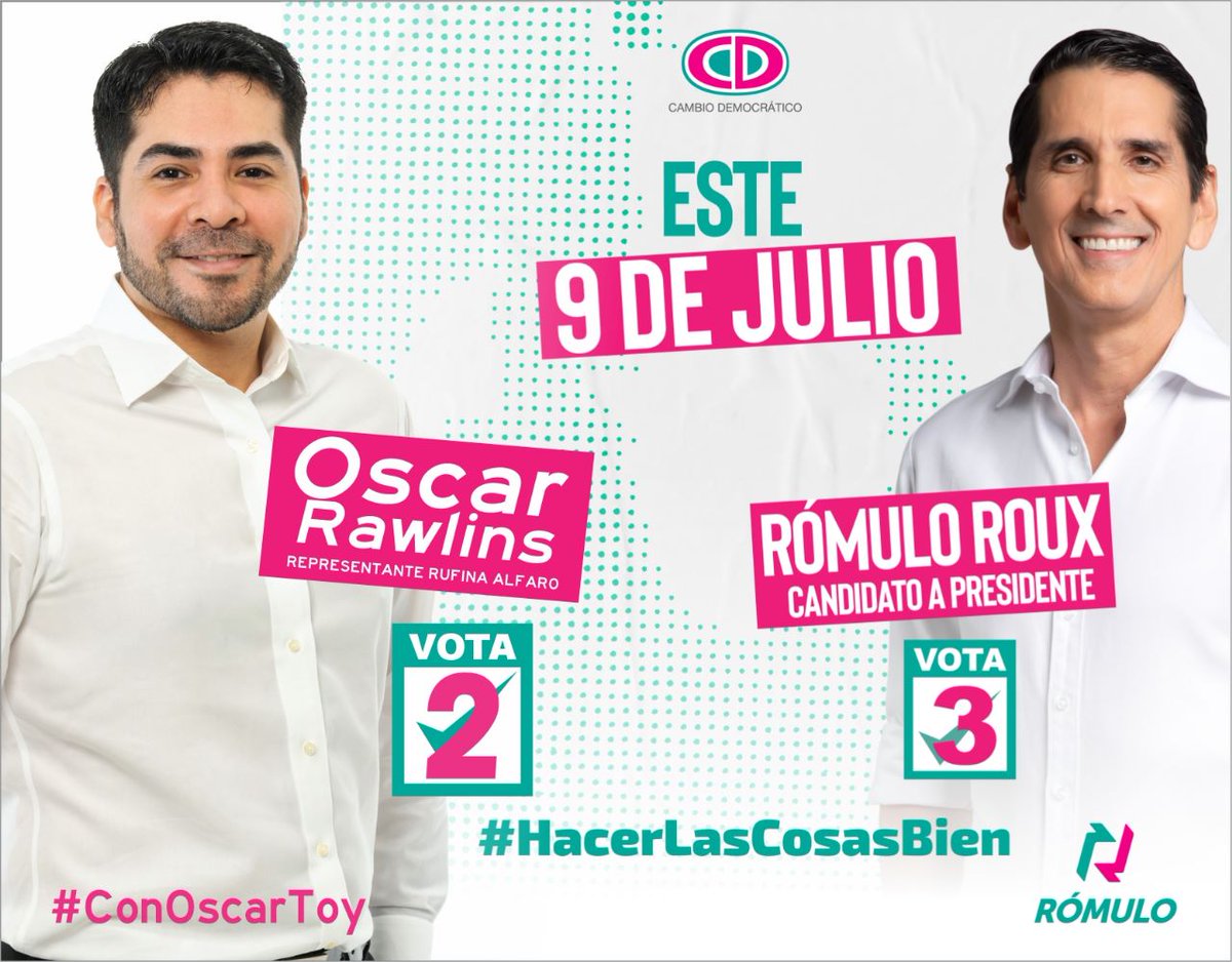 _oscarrawlins's tweet photo. "Estamos listos para trabajar por #RufinaAlfaro y llevarle soluciones"
Casilla 3️⃣✅ @romuloroux
Representante de Corregimiento:
Casilla 2️⃣ ✅ #ConOscarToy ✌😎
#SoyCD #Primarias @EdgardoGaloHer1 @SecJuridicosCD @SecMujerCD #SomosUNOi #CD #Lealtad #Unidad #SanMiguelitoPrimero https://t.co/rBM0nGp19N