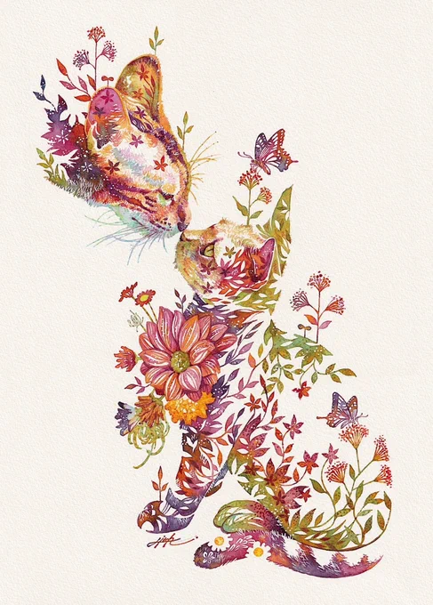 明日は母の日  #母の日 #母の日ギフト #猫のいる暮らし #猫好きさんと繫がりたい #透明水彩