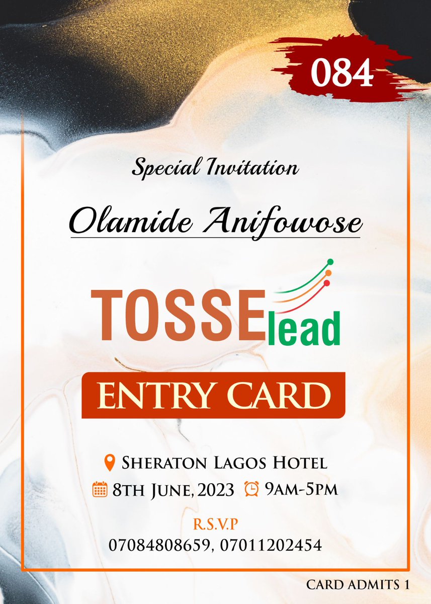 all_schoolsng's tweet photo. Africa's Biggest Education Show - TOSSE is around the corner!

Register now to get your e-invite and unlock a world of possibilities to meet innovative exhibitors and ingenious speakers that will shift your mindset to the next level.

#tosse2023 #tosse #entrycard #edumark https://t.co/7oyJ4jp0mt