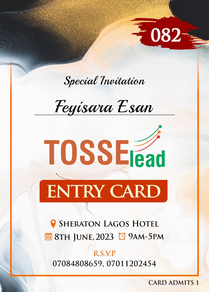all_schoolsng's tweet photo. Africa's Biggest Education Show - TOSSE is around the corner!

Register now to get your e-invite and unlock a world of possibilities to meet innovative exhibitors and ingenious speakers that will shift your mindset to the next level.

#tosse2023 #tosse #entrycard #edumark https://t.co/7oyJ4jp0mt