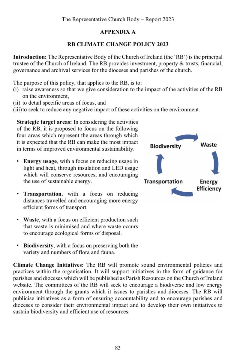 The <a href="/churchofireland/">Church of Ireland</a> RB now has a climate change policy for all its operations in addition to investments. #coigs