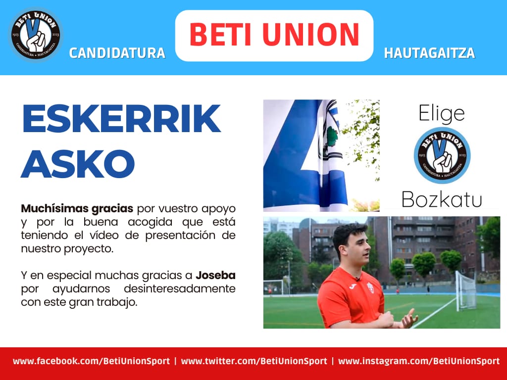 BetiUnionSport's tweet photo. Esker anitz zuen harrera bikainagatik eta eskuzabaleko lanagatik!

¡Muchas gracias por vuestra gran acogida y por el desinteresado trabajo! https://t.co/um9lRJxifZ