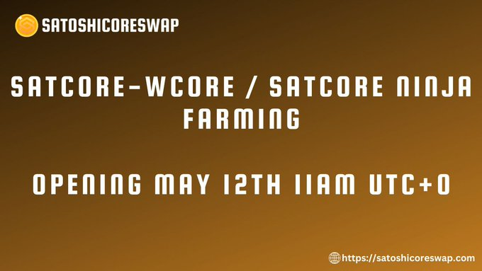 Get your seat belts fasten! The Ninja Farming has started for SATCORE-CORE LP pool and SATCORE Pool

Stake SATCORE-CORE LP pool here: satoshicoreswap.com/farms

Stake SATCORE Pool here: satoshicoreswap.com/pools

The APR is insane! The SATCORE-CORE LP Pool has 317K% APR while the