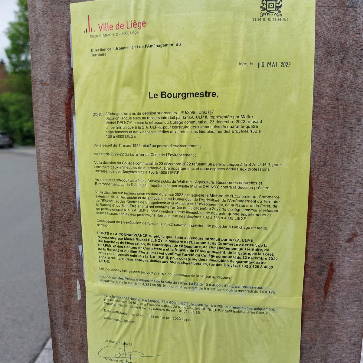 La RW a confirmé le refus de la Ville de Liège d'octroyer un permis pour le vilain projet immobilier d'Immobel dans le Bois d'Avroy 😃😃😃
#ccliege #stopbeton