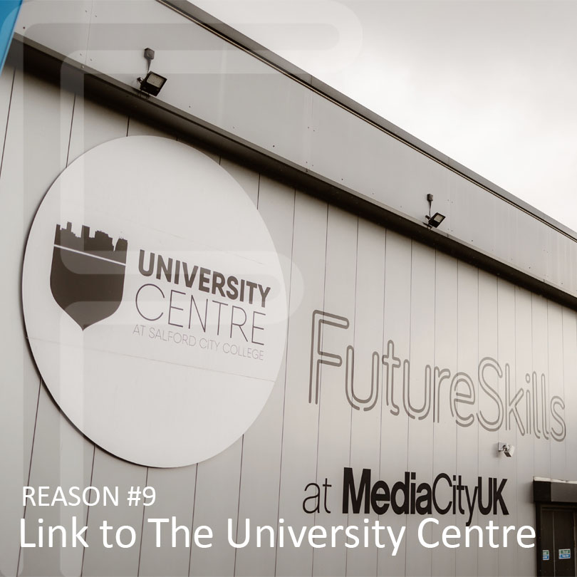 We have an excellent range of Higher Education courses at The University Centre at Salford City College.

View our latest news article here: ow.ly/APpY50NRqIy

#FutureSkills #MediaCityUK #10ReasonsWhy #Reason9