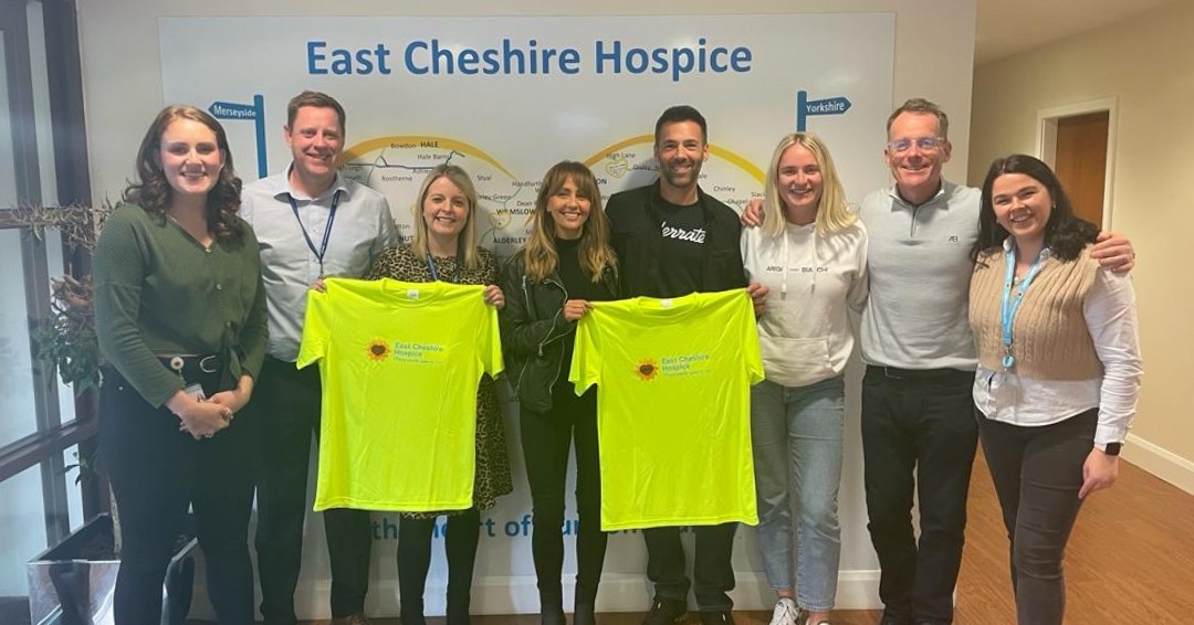 This week we had the pleasure of a visit from the wonderful @realsamia & @slongchambon! The East Cheshire Hospice ambassadors are participating in the Manchester @Great_Run in support of the Hospice on 21 May, along with teams from @Arighi_Bianchi, @chessICT & 10 individuals.