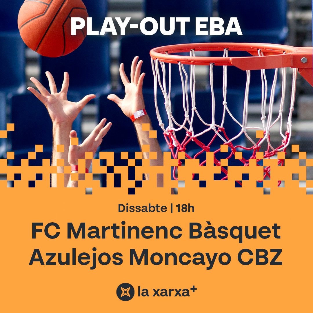 😍 Aquest dissabte el Sènior Masculí de bàsquet es veurà en directe per TV i streaming!

⏰ 18.10h
⛹️ @martinencbq 🆚 @cbzaragoza 

🏀 Tornada del play-out de #LigaEBA
📌 Des de les 18h a l'#EnJocTV d'@esportsenxarxa
 
📺📲💻 @laxarxames

#SomMartinenc