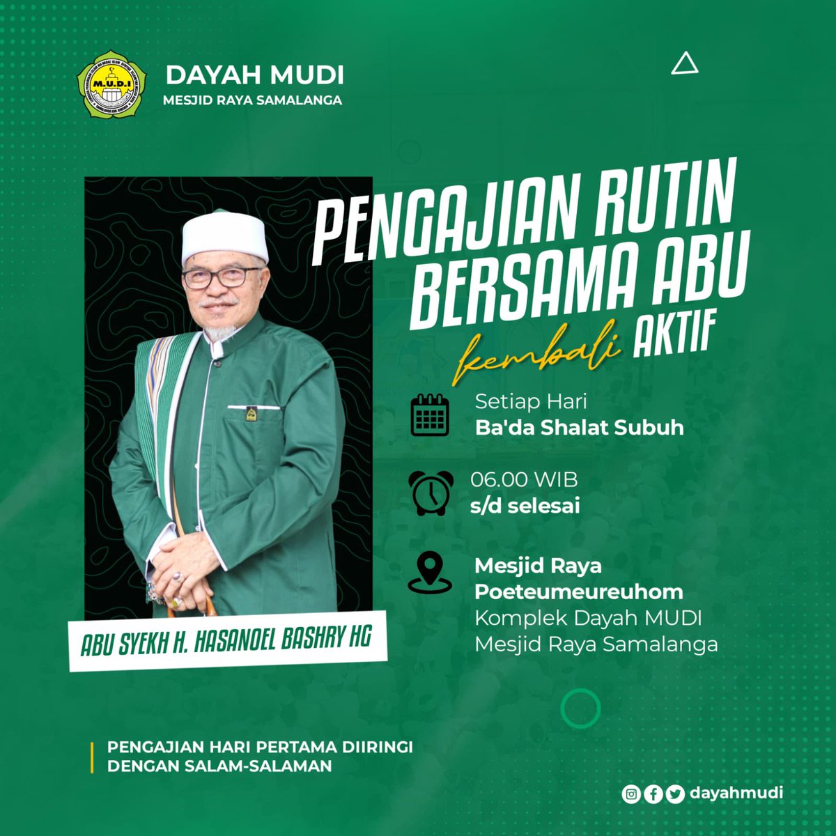 Mulai besok subuh insyaallah aktif kembali
