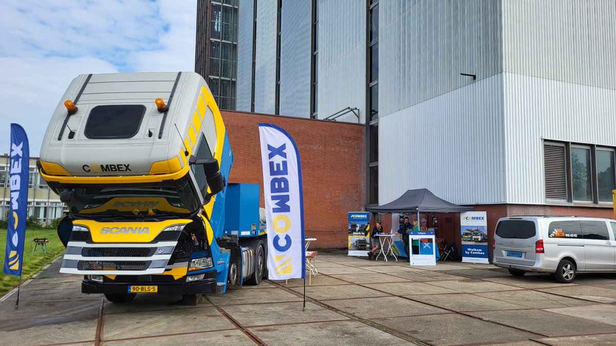 Combextransport's tweet photo. Vandaag zijn wij aanwezig bij Techniek Tastbaar op het terrein van de energiecentrale van ENGIE in Burgum. Weet jij alle onderdelen van onze vrachtwagen te benoemen? Dan maak je kans op een mooie prijs! https://t.co/FPhet9GT36
