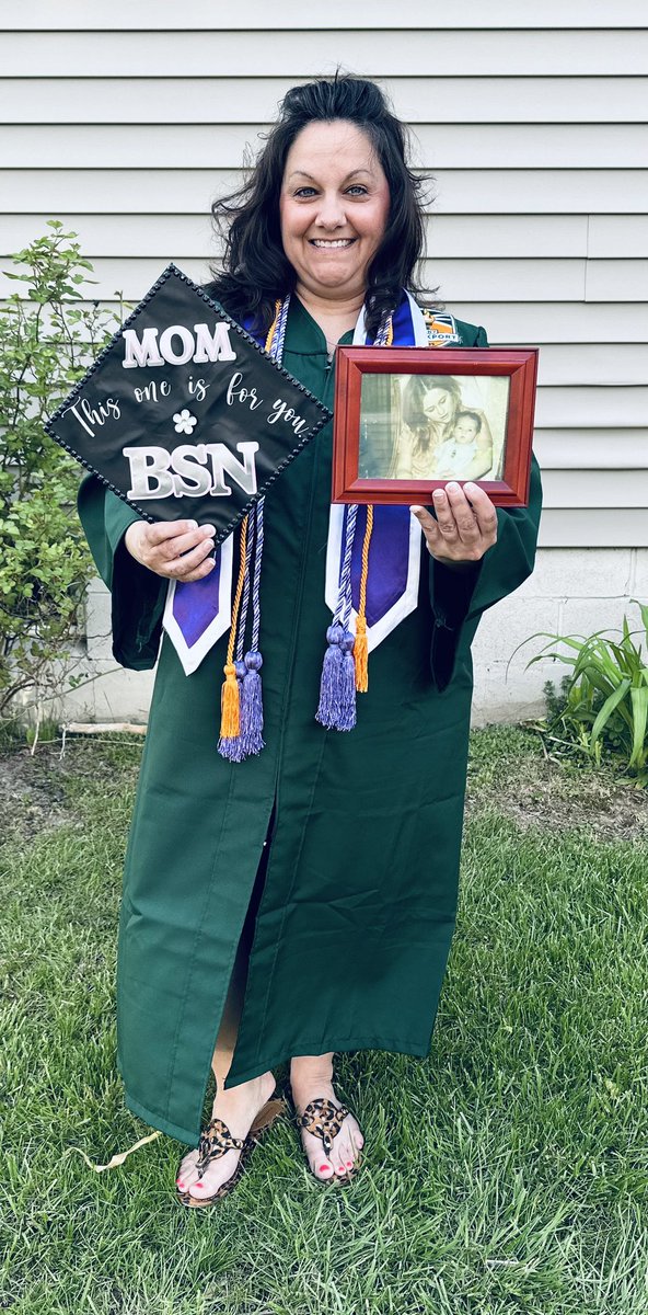 cbarberaRN's tweet photo. Turning the final page to the last chapter and adding three more letters to my name today! I wish my mom was here to see me achieve my dreams, but I know she will have the best seat in the house. Mom, this one is for you - I made it!!! 👩🏻‍🎓❤️ #BSN @Brockport https://t.co/kk8qY7rwn2