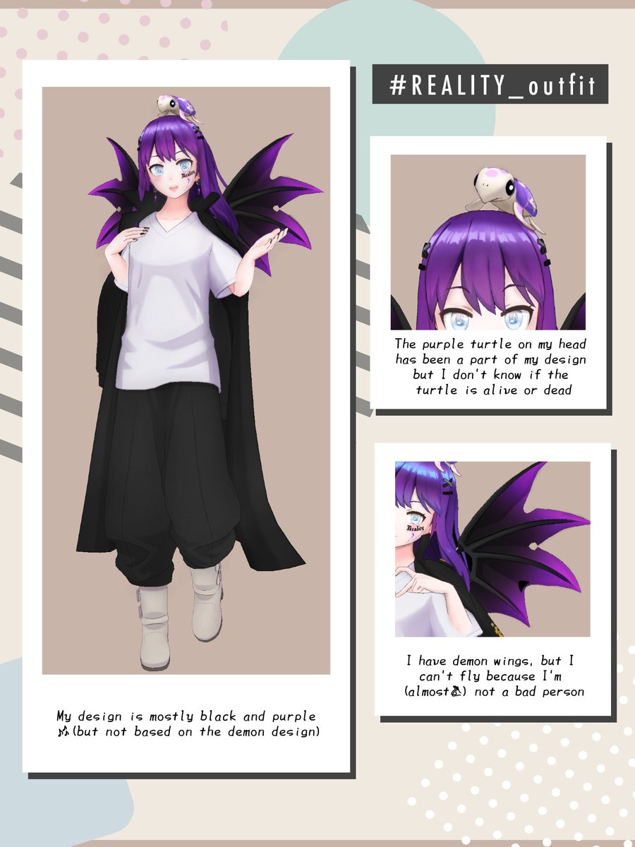 AlexA_RealitY's tweet photo. Ohayo. I am a member of REALITY. I actually like aqua blue or navy blue 🩵💙. But I changed my style. And I found my OC in REALITY! Now my favorite color is purple 💜 But my eyes are still blue!
#REALITY_outfit
#REALITY
#REALITYコーデ
#REALITY_app
#REALITY_feedback
#VTuberEN https://t.co/eBIUUyHFGX