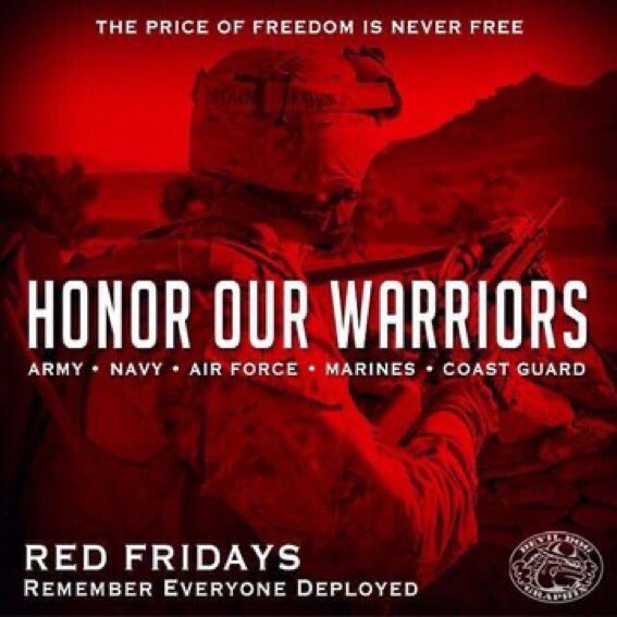 🔴RED Friday Trains U.S. Veterans🔴 Remembering our Brothers and Sisters Team Dolly's Veterans #DD214 Vets 7 Please retweet and Follow one another! @TimelineGuard @TMzedg @TodayOnMyMind_ @toretch @trey_blueo70 @trident_seven @TroyWheeley @TrumpsChampion…