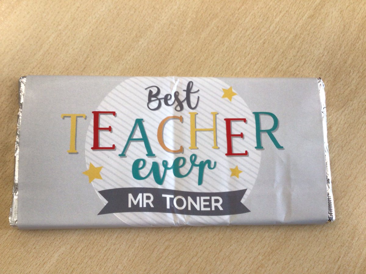 History_AGS's tweet photo. A personalised chocolate bar - how thoughtful. Can’t bring myself to eat it though. Thanks to my wonderful students, Rachel and Caitlin.@assumptionlive https://t.co/gN4QFk8kOa