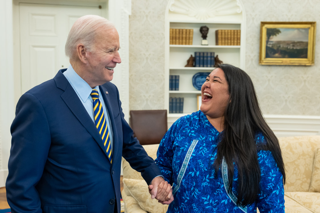 WhiteHouse46's tweet photo. Yesterday, President Biden celebrated the historic land and water conservation actions of the past two years made possible by his Investing in America agenda and America the Beautiful. https://t.co/MbNAdSQHbh
