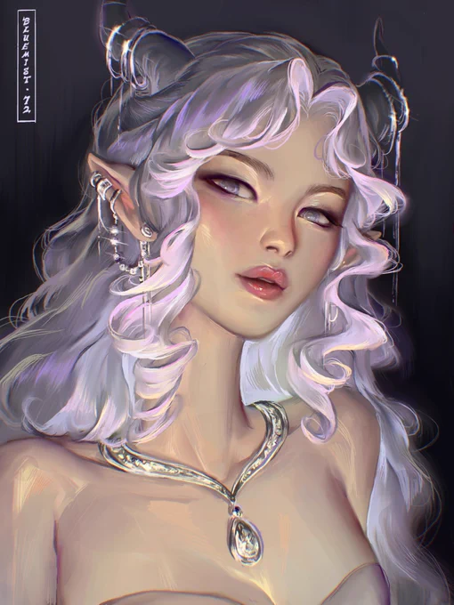 Portrait #commission for a client on instagram   A Bard Fey Tiefling  #dndart