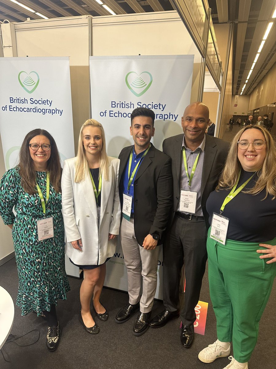 So nice to meet Jo, Hatty and Dan at #EACVI2023 
Team <a href="/BSEcho/">BSEcho</a> 🫀

Must admit, I’m a big fan of Prof <a href="/DanXAugustine/">Prof Dan Augustine</a> ‘s work!