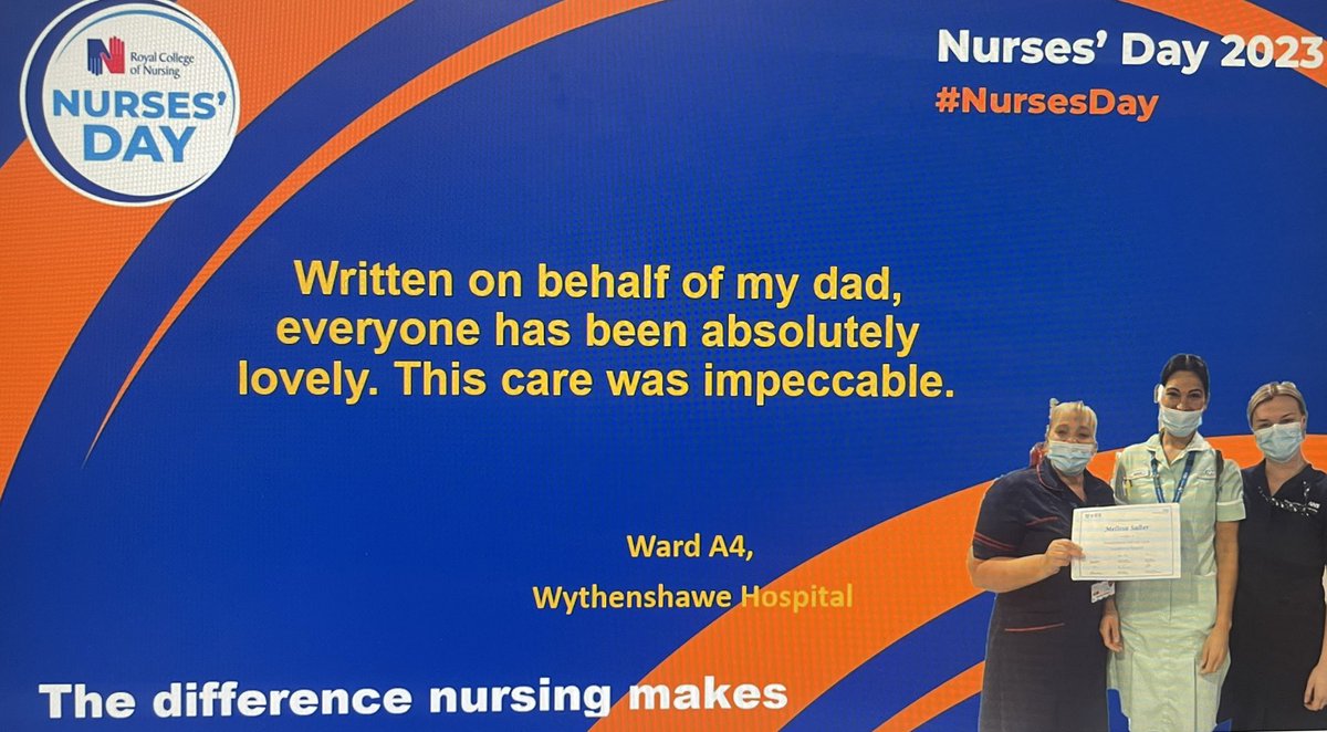 Amazing Feedback for @MFT_WardA4 What a lovely gesture to help celebrate #InternationalNurseDay2023 🎉