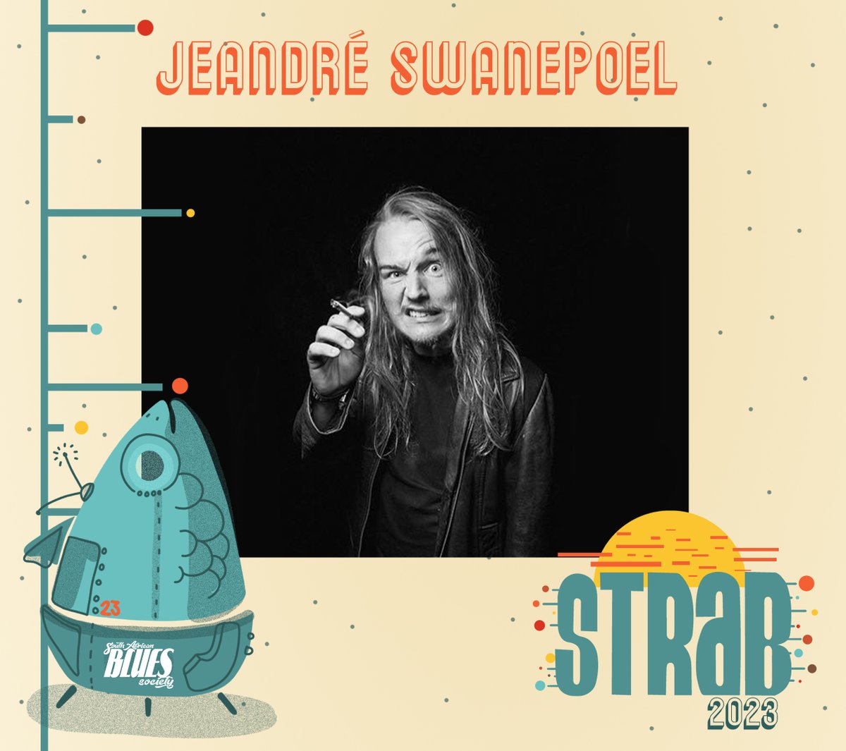 Next up is an absolute rockstar and part of the STRAB furniture! We love his vibe and charisma on and off stage, and we know he is going to rock the STRAB 2023 stage, give some love to:

Jeandre Swanepoel!- <a href="/CJS_Music/">Jeandré Swanepoel</a>

Tickets-> strab.co.za

#STRAB2023 #STRABfest