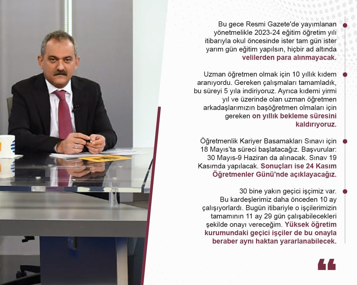 tcmeb's tweet photo. Bakanımız @prof_mahmutozer, NTV canlı yayınında eğitim gündemine ilişkin açıklamalarda bulundu.

https://t.co/Hs9C8Kjtfe https://t.co/TJdWGpv4dU