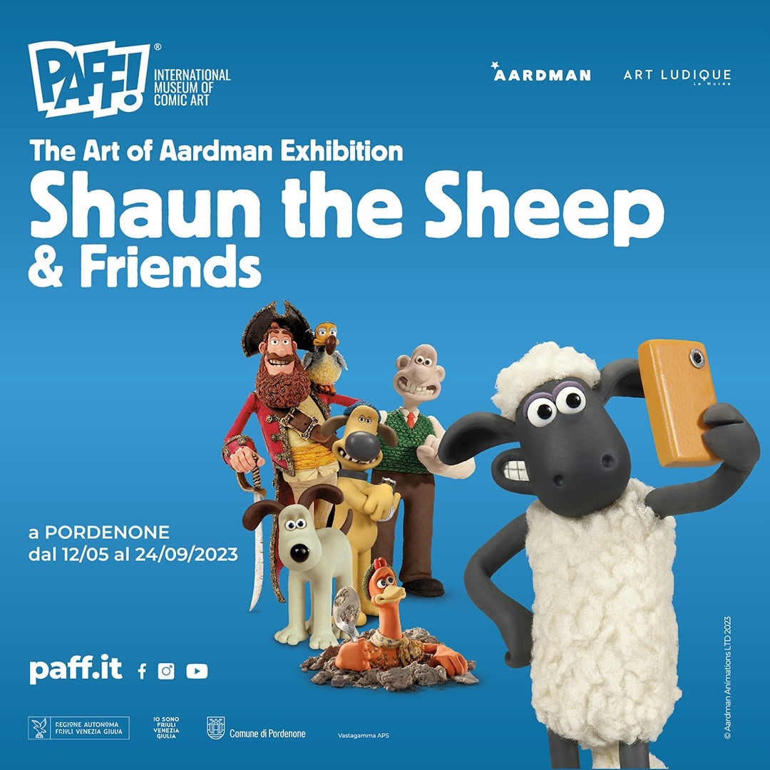 aardman's tweet photo. Our touring exhibition The Art of Aardman opens today at @paffpordenone in Italy. 

Created in partnership with @ArtsLudiques, the exhibition celebrates the intricacy, humour and artistry of the Aardman studio.

Read more: https://t.co/49e1iBKMIy https://t.co/71C5coYaUz