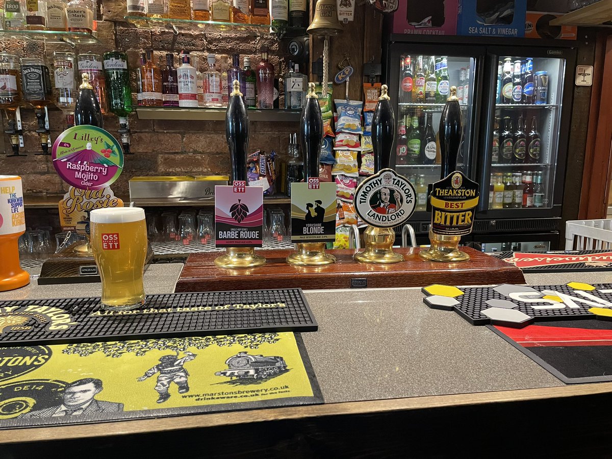 Good afternoon everyone! We are open! Cold out there again. Still not laughing at weather. Anyway, on the pumps we have a new beer from Ossett - Barbe Rouge, a very hoppy pale ale and it looks grand!