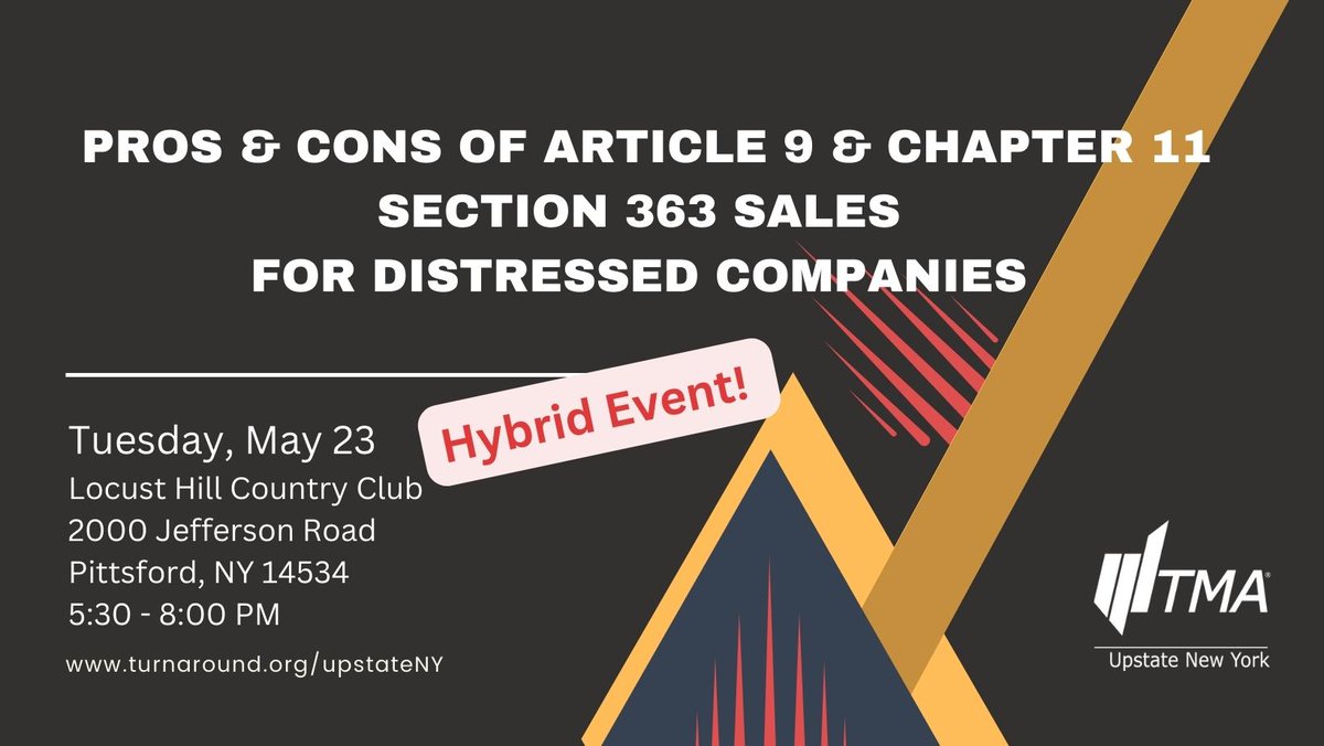 Join <a href="/UNYTMA/">UNY TMA</a> in-person or remotely on May 23 in Rochester. To register, visit turnaround.org/upstateNY