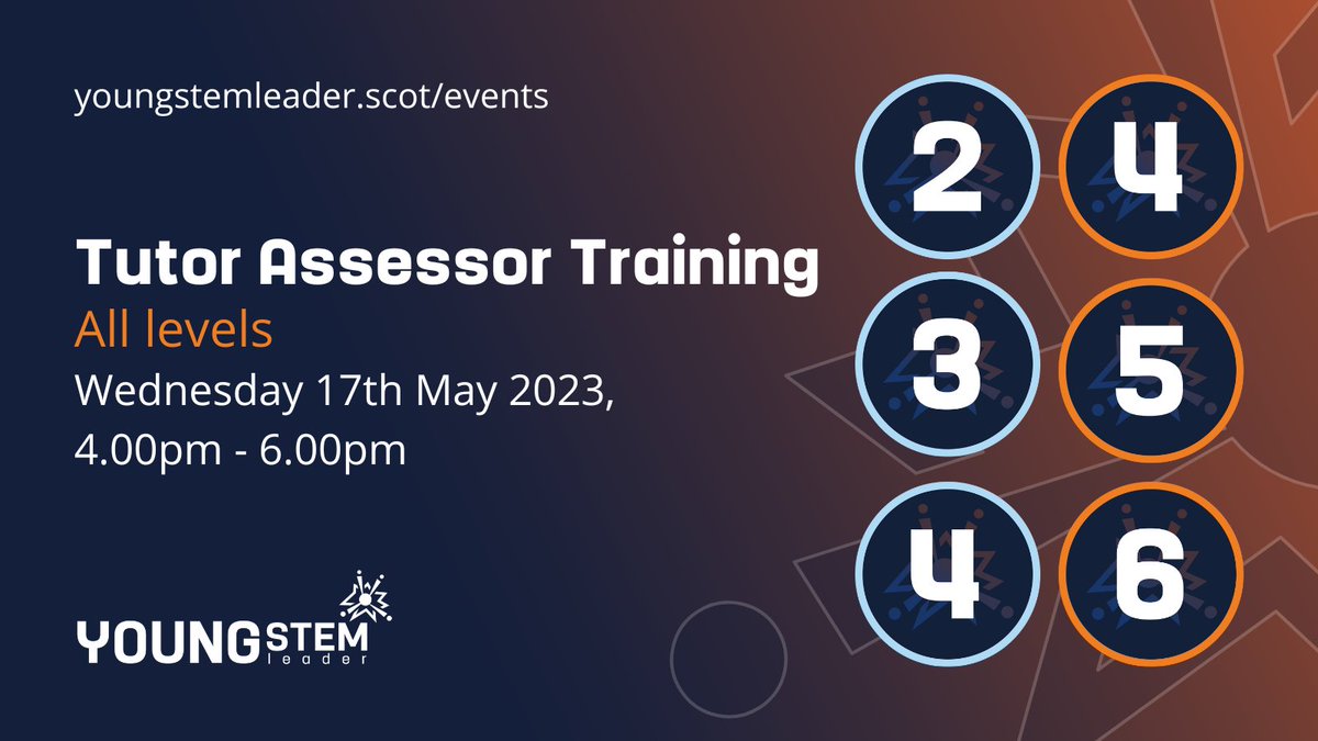 Want to become a trained Tutor Assessor and deliver our Young #STEM Leader Programme in Scotland.  This All Levels training session covers both the non-formal and formal levels of our programme.  Sign up here bit.ly/3M1mbmF