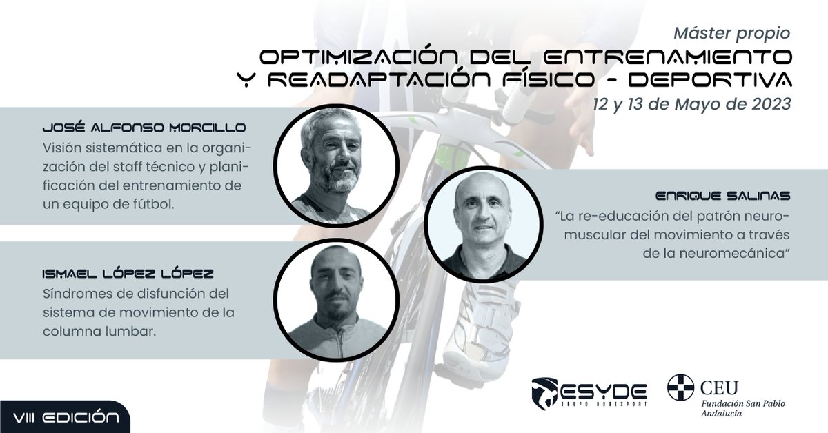 ¡Os presentamos a los profesores de nuestros másteres de este fin de semana!💪
Un placer poder contar con todos vosotros/as e ir de la mano de <a href="/CEUAndalucia/">CEU Andalucía</a>.