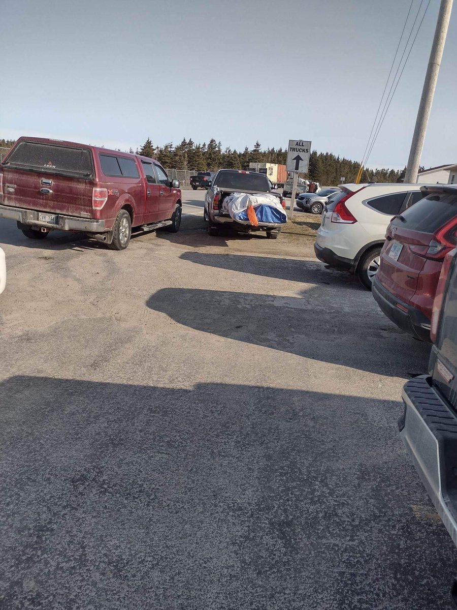 stuckey78's tweet photo. Just a fraction of those stuck. People taking the long way around and having to cross the port au basque boat to get home. Thousands of dollars being spent in hotel rooms https://t.co/4TdKLkGHwi