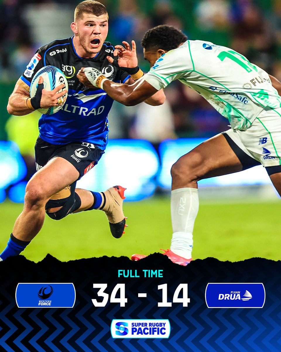 SuperRugby's tweet image. .@westernforce get the job done at home and jump back into the Top 8️⃣ 👊

#FORvDRU #SuperRugbyPacific